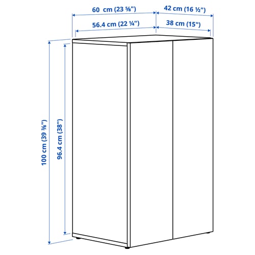LASTARE Frame with doors, white, 60x42x100 cm