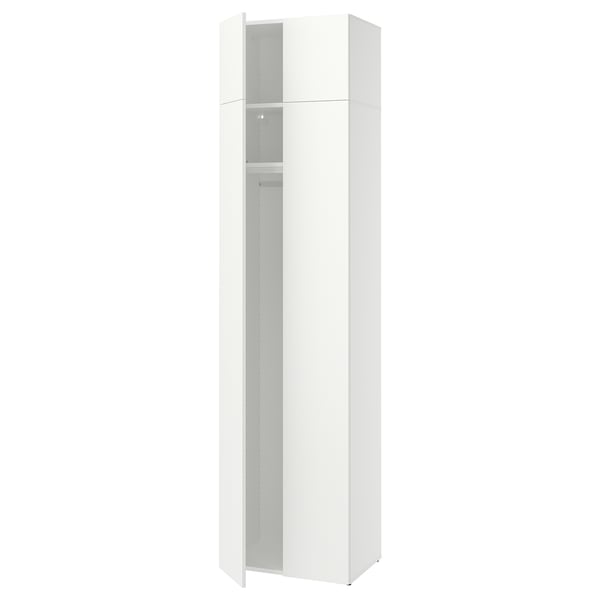 LASTARE Wardrobe combination, white/with height extension unit, 60x42x236 cm