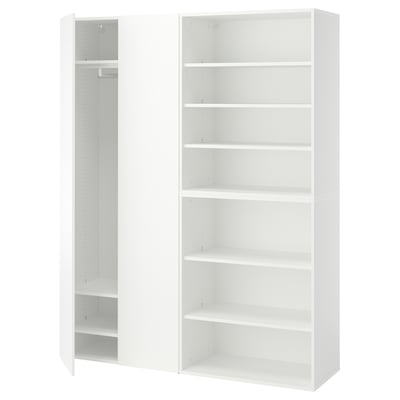 LASTARE Wardrobe combination, white, 160x42x200 cm