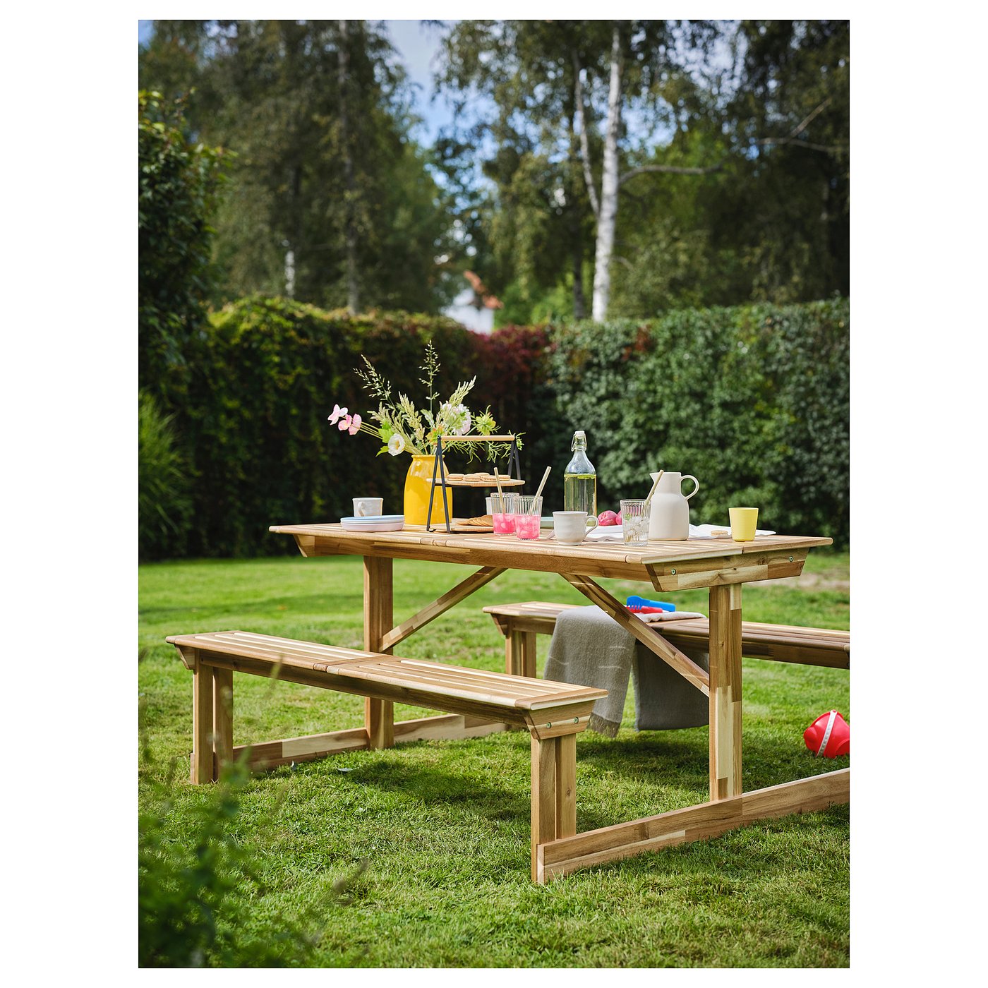 【希少・廃盤品】evrgrn (REI) Picnic Table 竹製天板 LERHOLMEN picnic table, acacia outdoor - IKEA