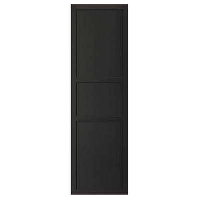 A LERHYTTAN black kitchen cabinet door with a traditional solid wood frame and bevelled edges.
