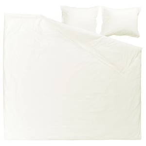 LUKTVICKER white duvet set - waffle weave cotton, soft texture, timeless charm.