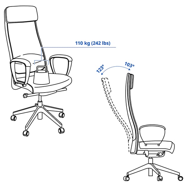 MARKUS Office chair, Vissle dark grey, Large