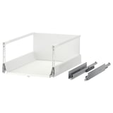MAXIMERA drawer, white, sleek design, with 2 runners, extends fully, soft close.