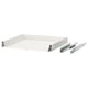 Option: MAXIMERA drawer, white, melamine & steel, rectangular, simple design.