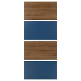 MEHAMN panels: wood & blue, rectangle, dual-color, sliding doors.