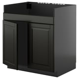 METOD black kitchen base unit, sleek design, glossy finish.