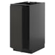 Black kitchen cabinet, modern and sleek design, glossy finish, square shape, handles integrated.