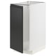 White kitchen cabinet with black door, modern design, square shape.
