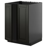 Black METOD kitchen cabinet, rectangular, modern design with beveled edges.