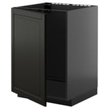 Black kitchen unit: METOD system, glossy finish, rectangular shape, single door.