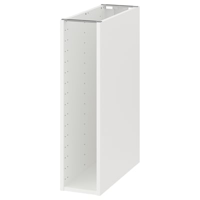 White ikea METOD kitchen cabinet, rectangular with adjustable shelf holes.