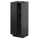 A black, rectangular METOD kitchen cabinet with a sleek design and adjustable shelves.
