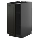Black METOD kitchen cabinet with glossy finish, rectangular shape, and single door.