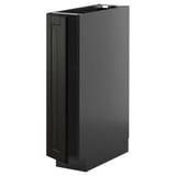 Black METOD kitchen cabinet, sleek design with beveled edges, rectangular, modern.