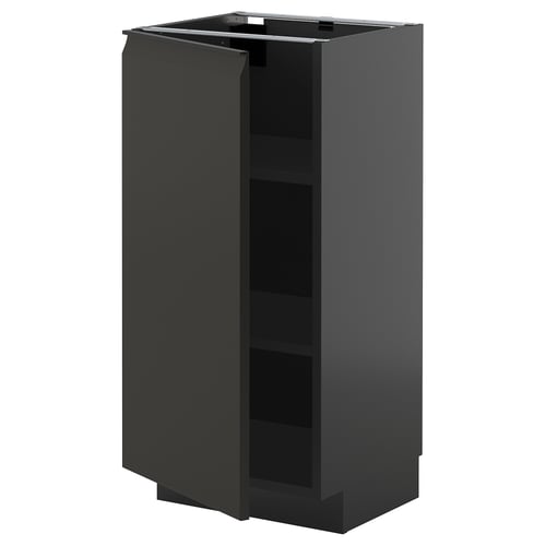 METOD kitchen cabinet, black, square, modern design, matte finish, adjustable shelves.