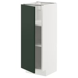 METOD kitchen unit, white & dark green, adjustable shelves, modern design.