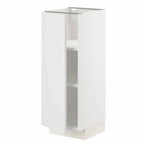 White METOD kitchen cabinet with shelves, modern design.