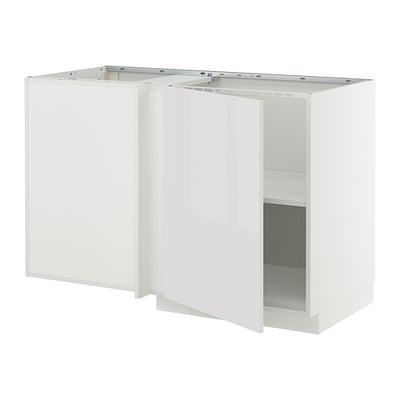 White METOD kitchen unit, high-gloss finish, rectangular shape, sleek design, modern look.