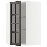 Black glass kitchen cabinet