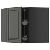 METOD kitchen cabinet, black with adjustable shelf.