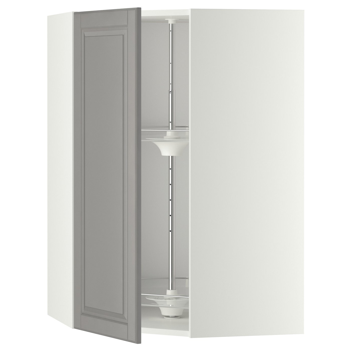 METOD Corner wall cabinet with carousel - white, Bodbyn ...