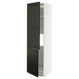 METOD black cabinet, modern design, tall, white, adjustable shelf, nickel hinges.