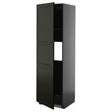 Black METOD kitchen cabinet with adjustable shelf and beveled edges.