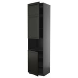 Black METOD cabinet, tall with adjustable shelves, sleek modern design.