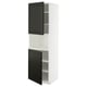 METOD High cab f micro w 2 doors/shelves, white/Bodbyn black, 60x60x200 cm