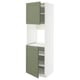 METOD kitchen unit in green with white frame, two shelves, adjustable.