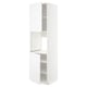 White kitchen cabinet, tall, modern design, adjustable shelves, timeless look.