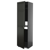 METOD black kitchen cabinet, tall, sleek design with adjustable shelves.
