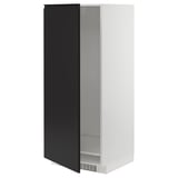 Modern black and white METOD kitchen cabinet with matte finish and adjustable shelves.