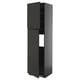 METOD tall black modern kitchen cabinet with sleek doors and adjustable shelves.
