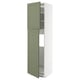 Vertisekad kitchen cabinet: green, wood-like doors, white frame, three shelves, adjustable, modern design.