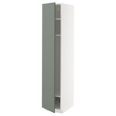 METOD kitchen unit with right swing door, grey-green.