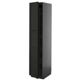 Black METOD kitchen cabinet with beveled edges and adjustable shelf.