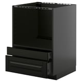 METOD / KNIVSHULT Base cabinet f combi micro/drawers, black-grey/Bodbyn black, 60x60 cm