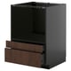 METOD / KNIVSHULT Base cabinet f combi micro/drawers, black-grey/Sinarp brown, 60x60 cm
