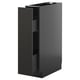 Modern black kitchen cabinet, sleek design with open compartments, part of METOD system.