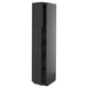 Dark gray vertical kitchen cabinet with sleek, modern design and smooth surfaces.