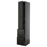 Black ikea METOD kitchen cabinet set with sleek panels and modern drawers.