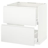 METOD / MAXIMERA Base cab f sink+2 fronts/2 drawers, white/Voxtorp matt white, 80x60 cm
