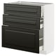 Modern kitchen units: METOD with black bodbyn drawers, sleek design.
