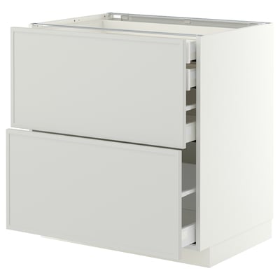 METOD / MAXIMERA Base cb 2 frnts/2 low/1 md/1 hi drw, white/Aspudden light grey, 80x60 cm