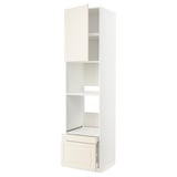 Ikea METOD kitchen unit, white, tall with shelves, drawers, beveled edges.