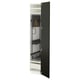 Open METOD black kitchen cabinet with storage compartments and adjustable shelves, featuring a sleek modern design.