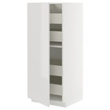 METOD white kitchen cabinet with adjustable shelves and soft-close drawer.