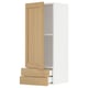 Wooden kitchen cabinet with oak veneer, white and adjustable shelf.
